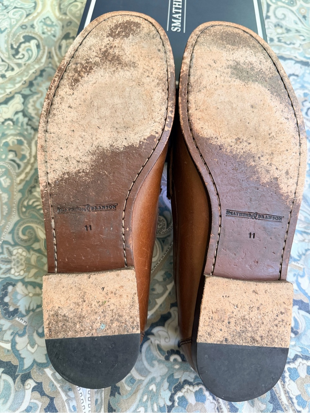 Smathers & Branson Darcy Stripe Downing Bit Chestnut Brown Leather Loafers Sz 11 - Picture 8 of 11
